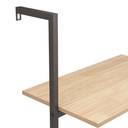 Scaffale Pendente 4 Livelli Marrone Chiaro e Nero 64x35x152,5cm | homemem39