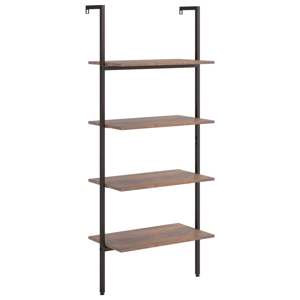 Scaffale Pendente 4 Livelli Marrone Scuro e Nero 64x35x152,5 cm | homemem39