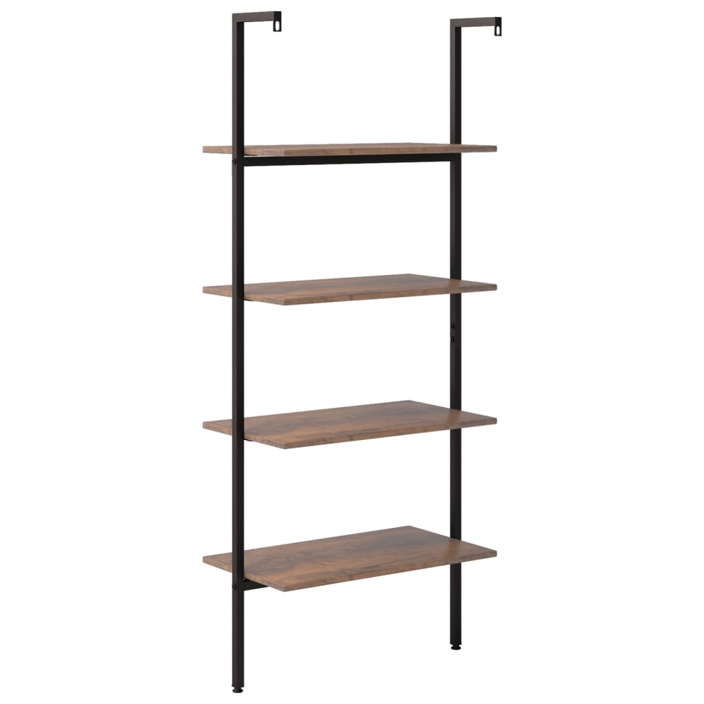 Scaffale Pendente 4 Livelli Marrone Scuro e Nero 64x35x152,5 cm | homemem39