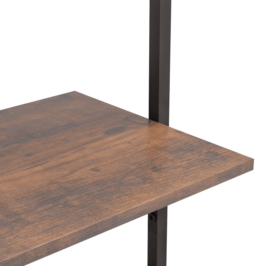 Scaffale Pendente 4 Livelli Marrone Scuro e Nero 64x35x152,5 cm | homemem39