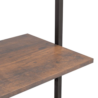 Scaffale Pendente 4 Livelli Marrone Scuro e Nero 64x35x152,5 cm | homemem39