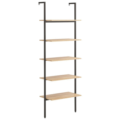 Scaffale Pendente 5 Ripiani Marrone Chiaro e Nero 64x35x185 cm | homemem39