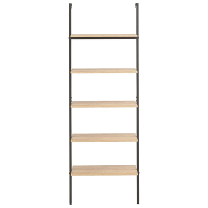Scaffale Pendente 5 Ripiani Marrone Chiaro e Nero 64x35x185 cm | homemem39