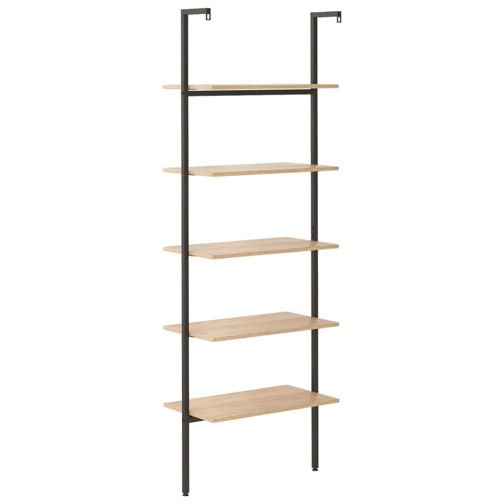 Scaffale Pendente 5 Ripiani Marrone Chiaro e Nero 64x35x185 cm | homemem39