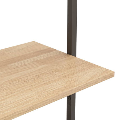Scaffale Pendente 5 Ripiani Marrone Chiaro e Nero 64x35x185 cm | homemem39