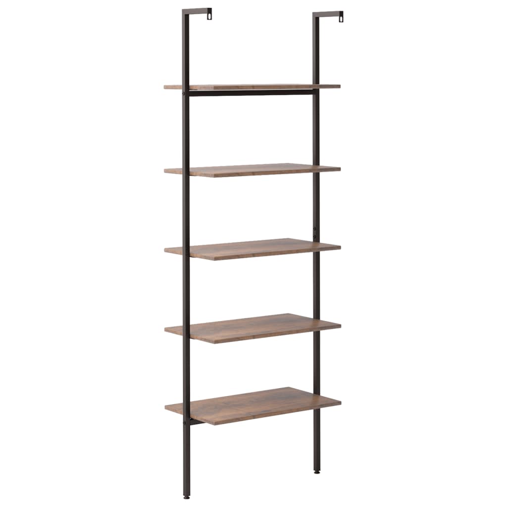Scaffale Pendente 5 Livelli Marrone Scuro e Nero 64x35x185 cm | homemem39