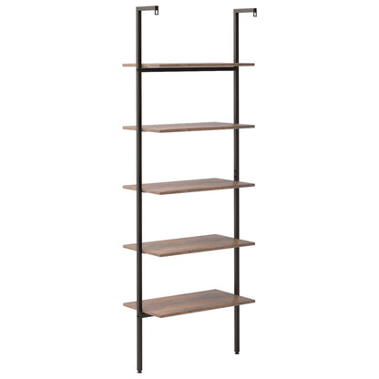 Scaffale Pendente 5 Livelli Marrone Scuro e Nero 64x35x185 cm | homemem39