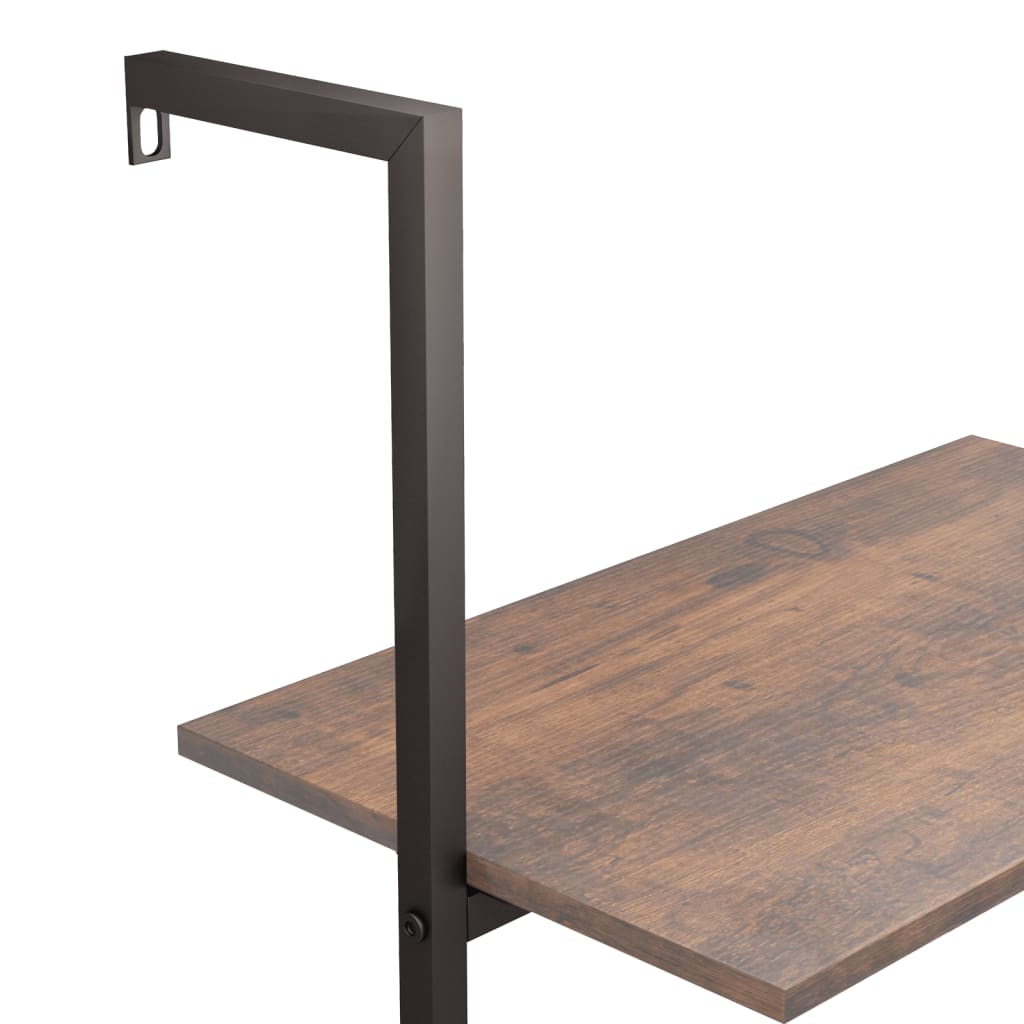 Scaffale Pendente 5 Livelli Marrone Scuro e Nero 64x35x185 cm | homemem39
