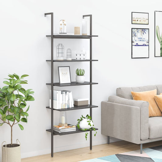 Scaffale Pendente a 5 Livelli Nero 64x35x185 cm | homemem39