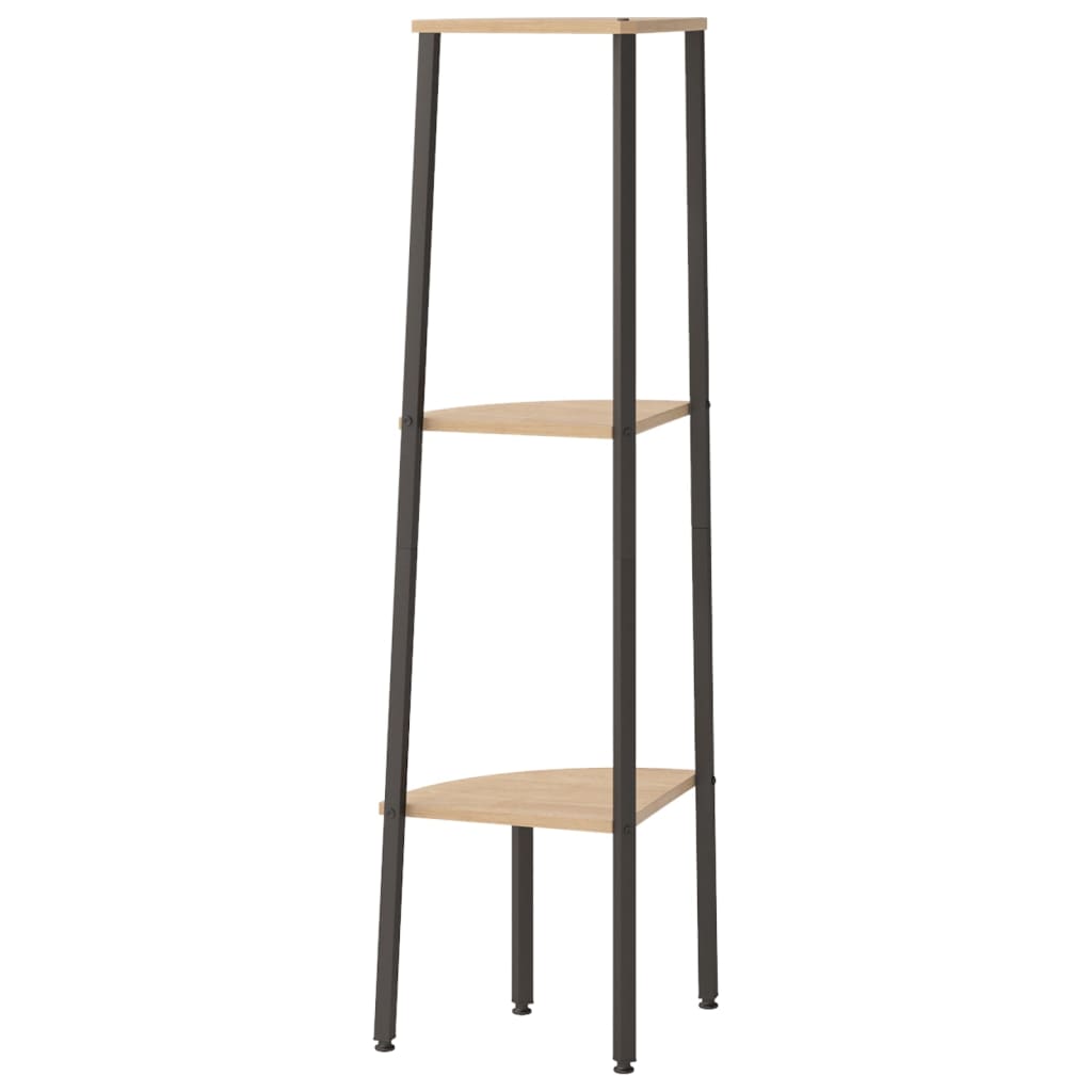 Scaffale Angolare 3 Livelli Marrone Chiaro Nero 45,5x31,5x120cm | homemem39