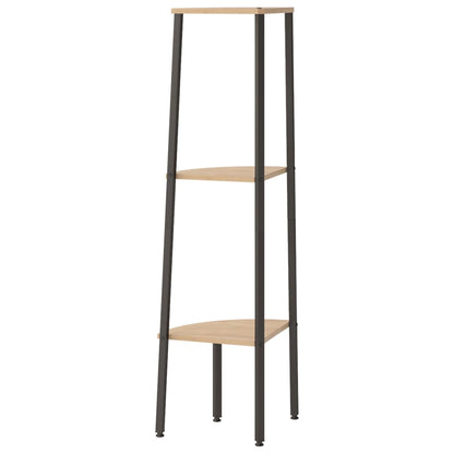 Scaffale Angolare 3 Livelli Marrone Chiaro Nero 45,5x31,5x120cm | homemem39