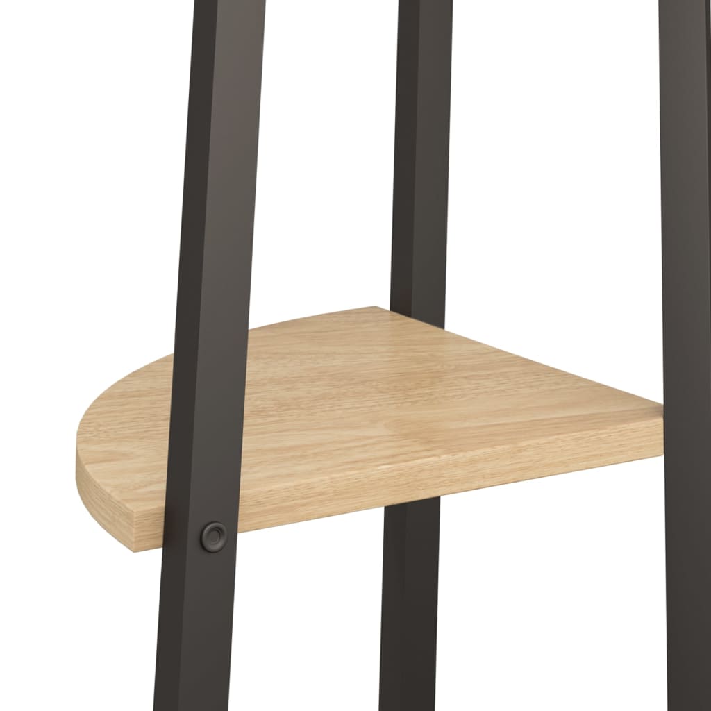 Scaffale Angolare 3 Livelli Marrone Chiaro Nero 45,5x31,5x120cm | homemem39