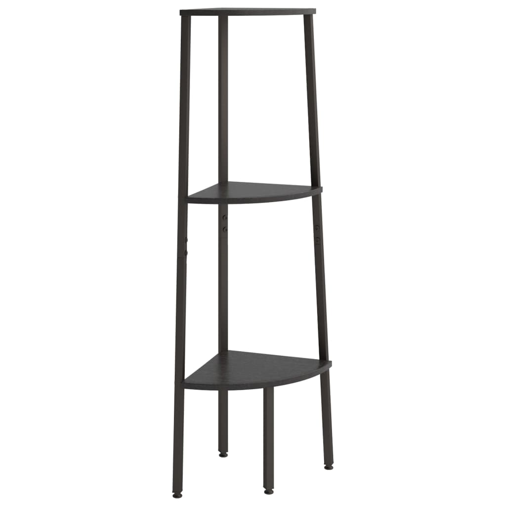 Scaffale Angolare a 3 Livelli Nero 45,5x31,5x120 cm | homemem39