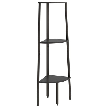 Scaffale Angolare a 3 Livelli Nero 45,5x31,5x120 cm | homemem39