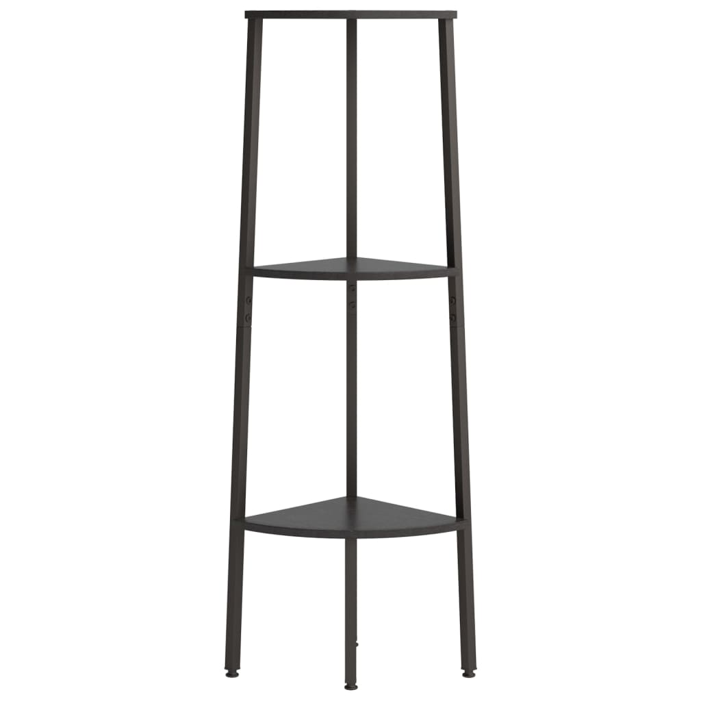 Scaffale Angolare a 3 Livelli Nero 45,5x31,5x120 cm | homemem39