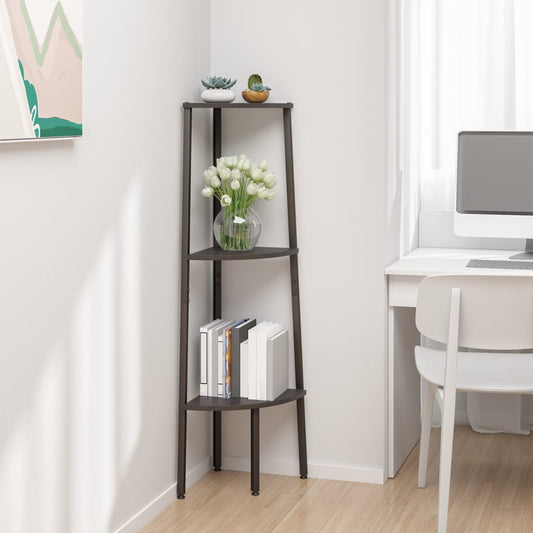Scaffale Angolare a 3 Livelli Nero 45,5x31,5x120 cm | homemem39