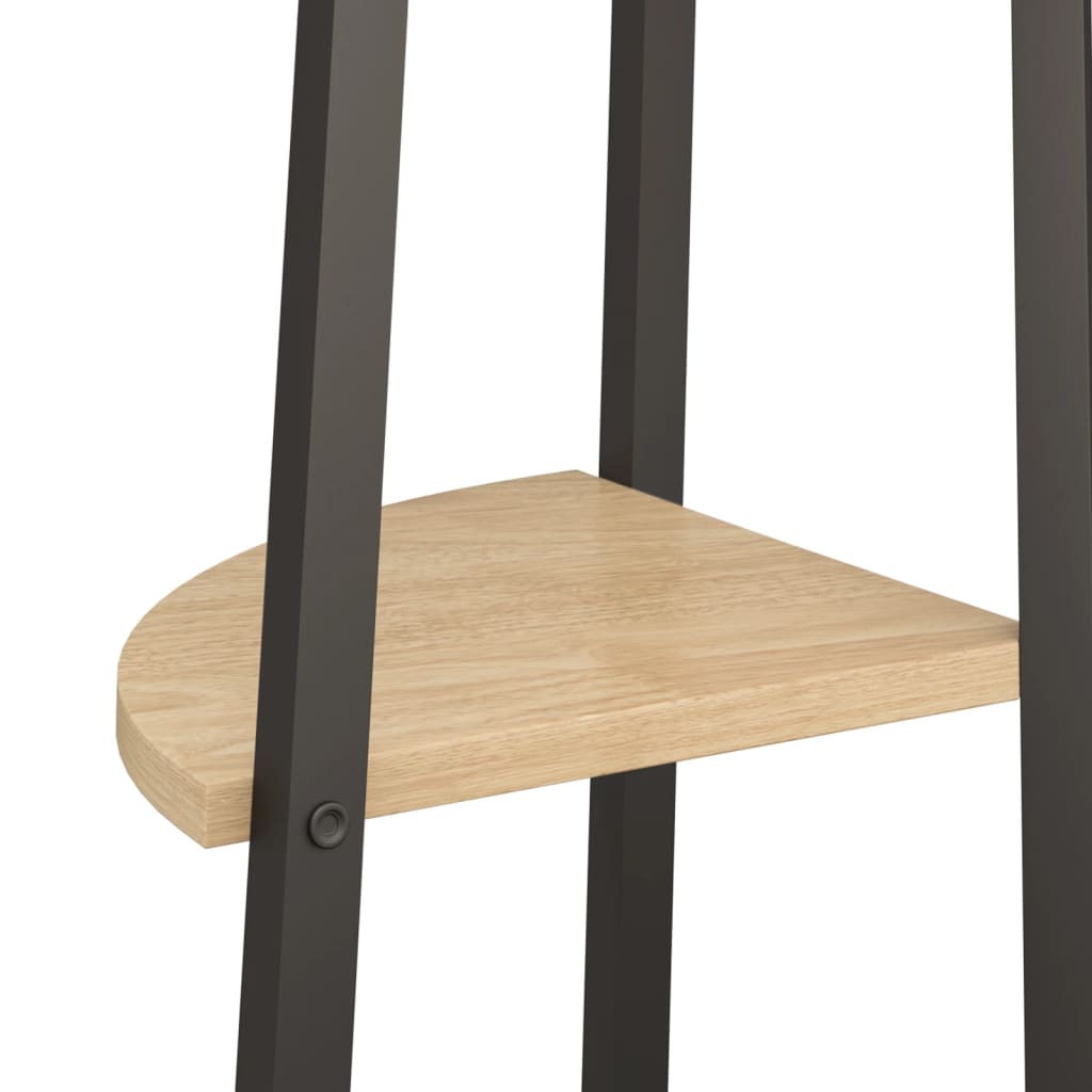 Scaffale angolare a 4 ripiani marrone chiaro e nero 45,5x31,5x150 cm | homemem39