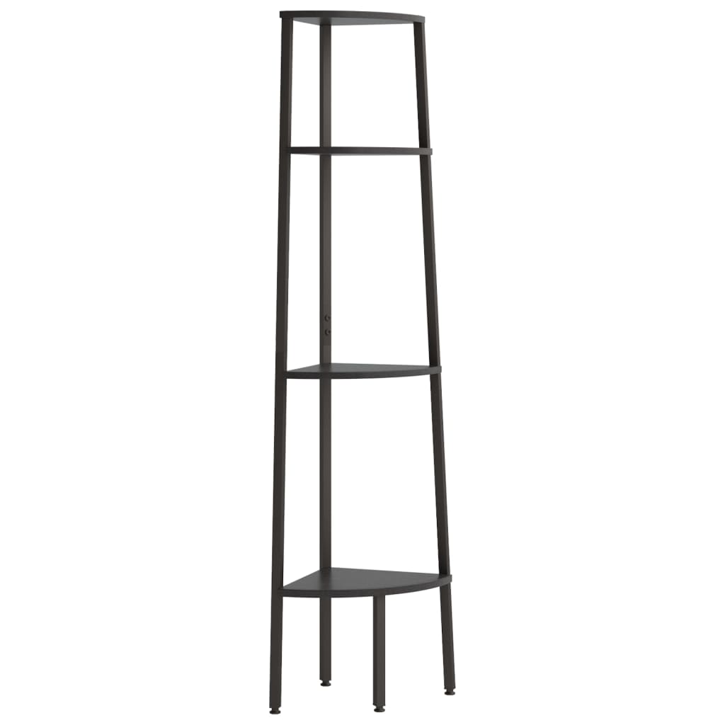 Scaffale Angolare a 4 Livelli Nero 45,5x31,5x150 cm | homemem39