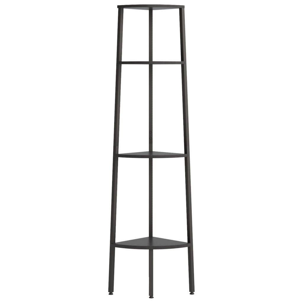 Scaffale Angolare a 4 Livelli Nero 45,5x31,5x150 cm | homemem39