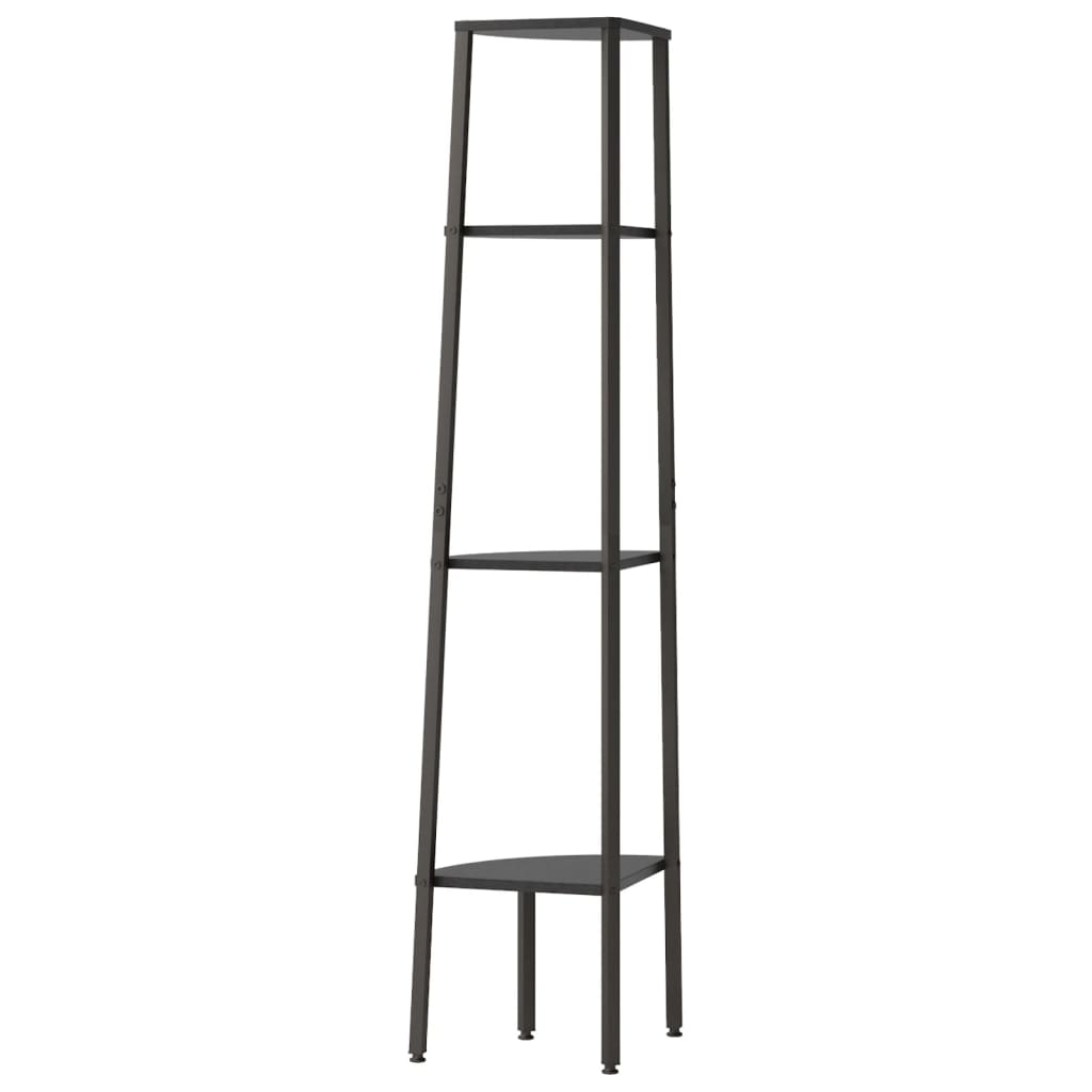 Scaffale Angolare a 4 Livelli Nero 45,5x31,5x150 cm | homemem39