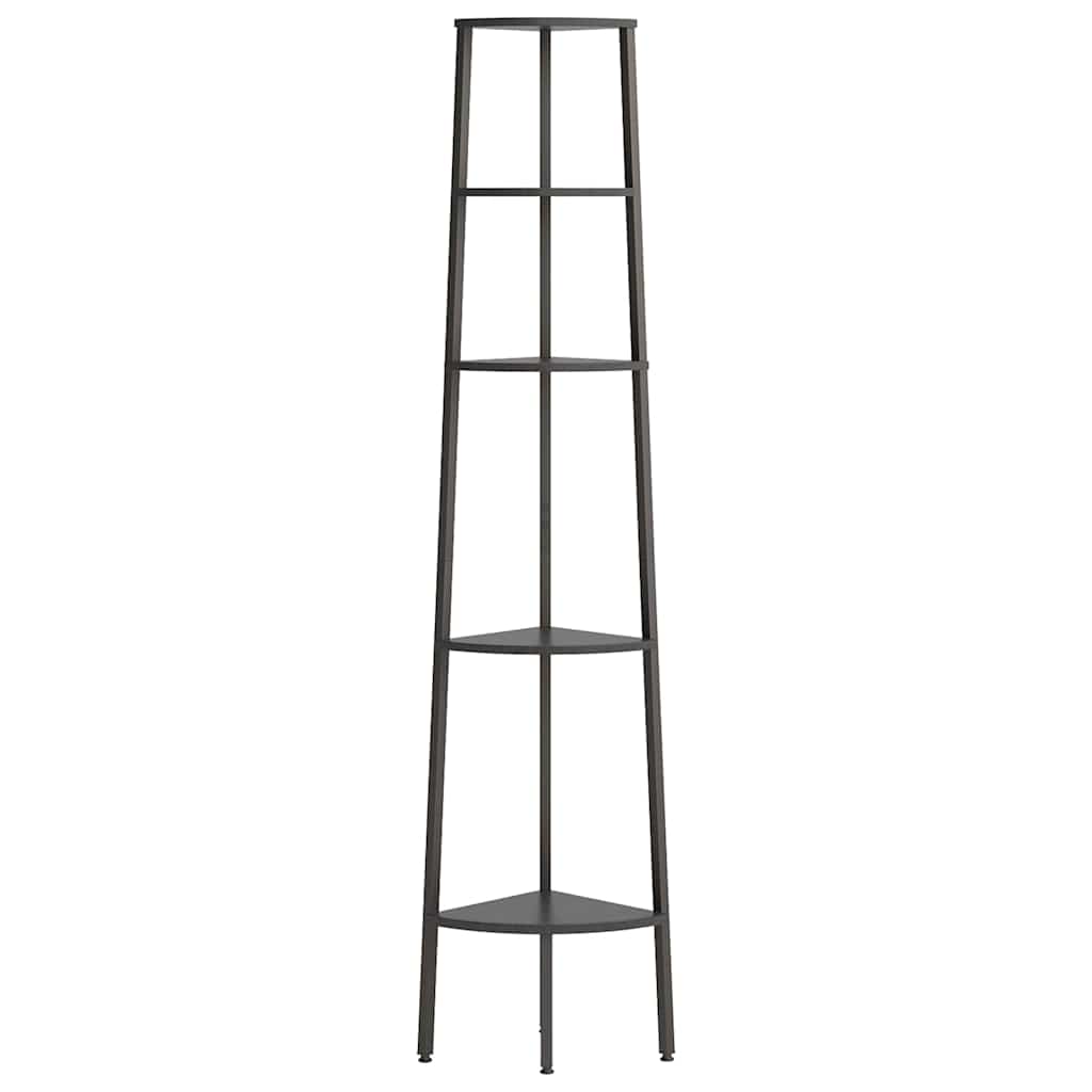 Scaffale Angolare a 5 Livelli Nero 45,5x31,5x180 cm