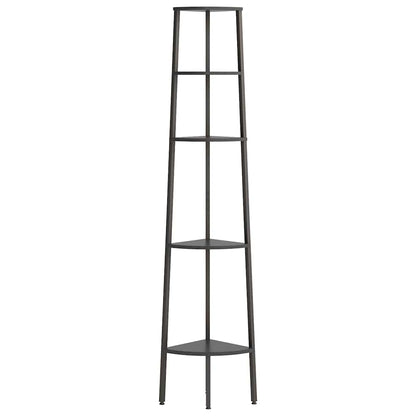 Scaffale Angolare a 5 Livelli Nero 45,5x31,5x180 cm