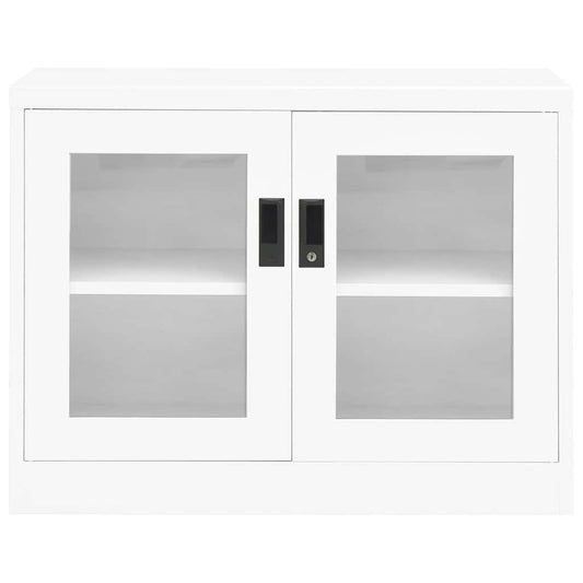 Armadio per Ufficio Bianco 90x40x70 cm in Acciaio | homemem39