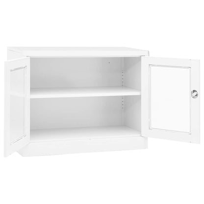 Armadio per Ufficio Bianco 90x40x70 cm in Acciaio | homemem39