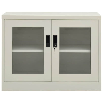 Armadio per Ufficio Grigio Chiaro 90x40x70 cm in Acciaio | homemem39