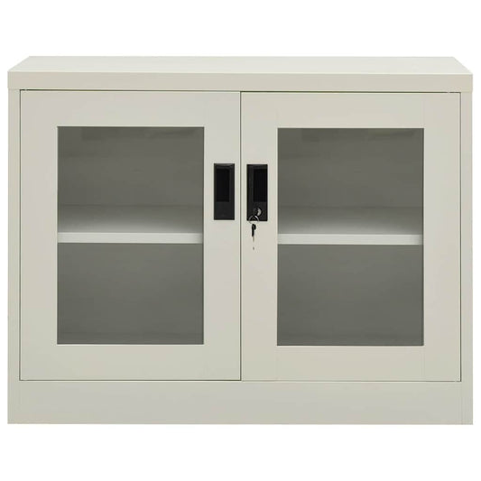 Armadio per Ufficio Grigio Chiaro 90x40x70 cm in Acciaio | homemem39