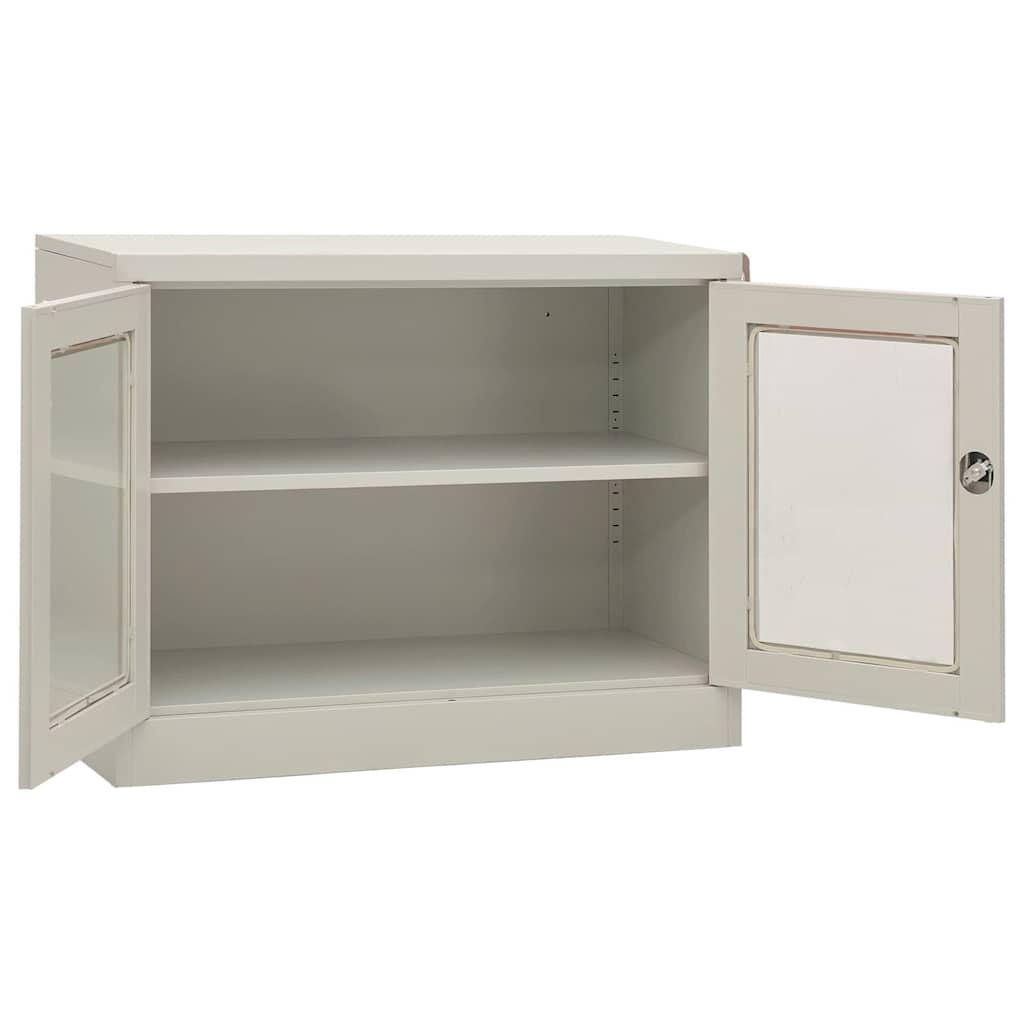 Armadio per Ufficio Grigio Chiaro 90x40x70 cm in Acciaio | homemem39