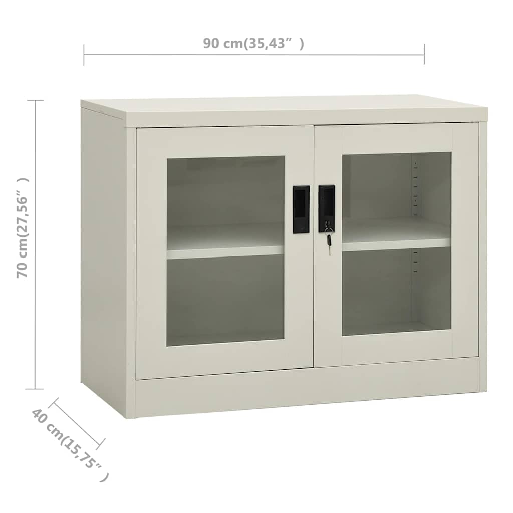 Armadio per Ufficio Grigio Chiaro 90x40x70 cm in Acciaio | homemem39
