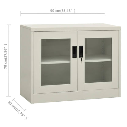 Armadio per Ufficio Grigio Chiaro 90x40x70 cm in Acciaio | homemem39