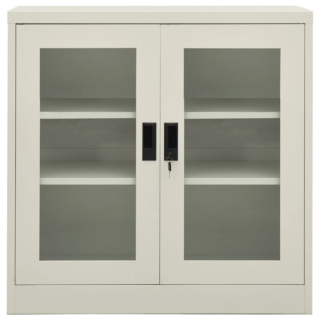 Armadio per Ufficio Grigio Chiaro 90x40x90 cm in Acciaio | homemem39