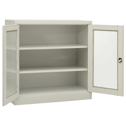 Armadio per Ufficio Grigio Chiaro 90x40x90 cm in Acciaio | homemem39