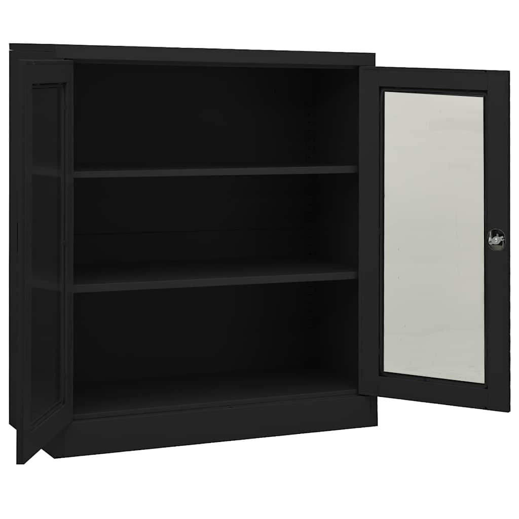 Armadio per Ufficio Antracite 90x40x105 cm in Acciaio | homemem39