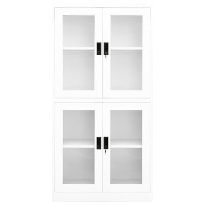 Armadio per Ufficio Bianco 90x40x180 cm in Acciaio e Vetro | homemem39
