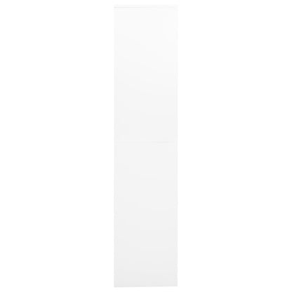 Armadio per Ufficio Bianco 90x40x180 cm in Acciaio e Vetro
