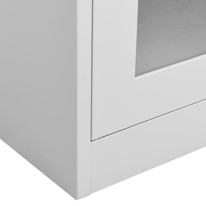 Armadio per Ufficio Grigio Chiaro 90x40x180 cm Acciaio e Vetro | homemem39