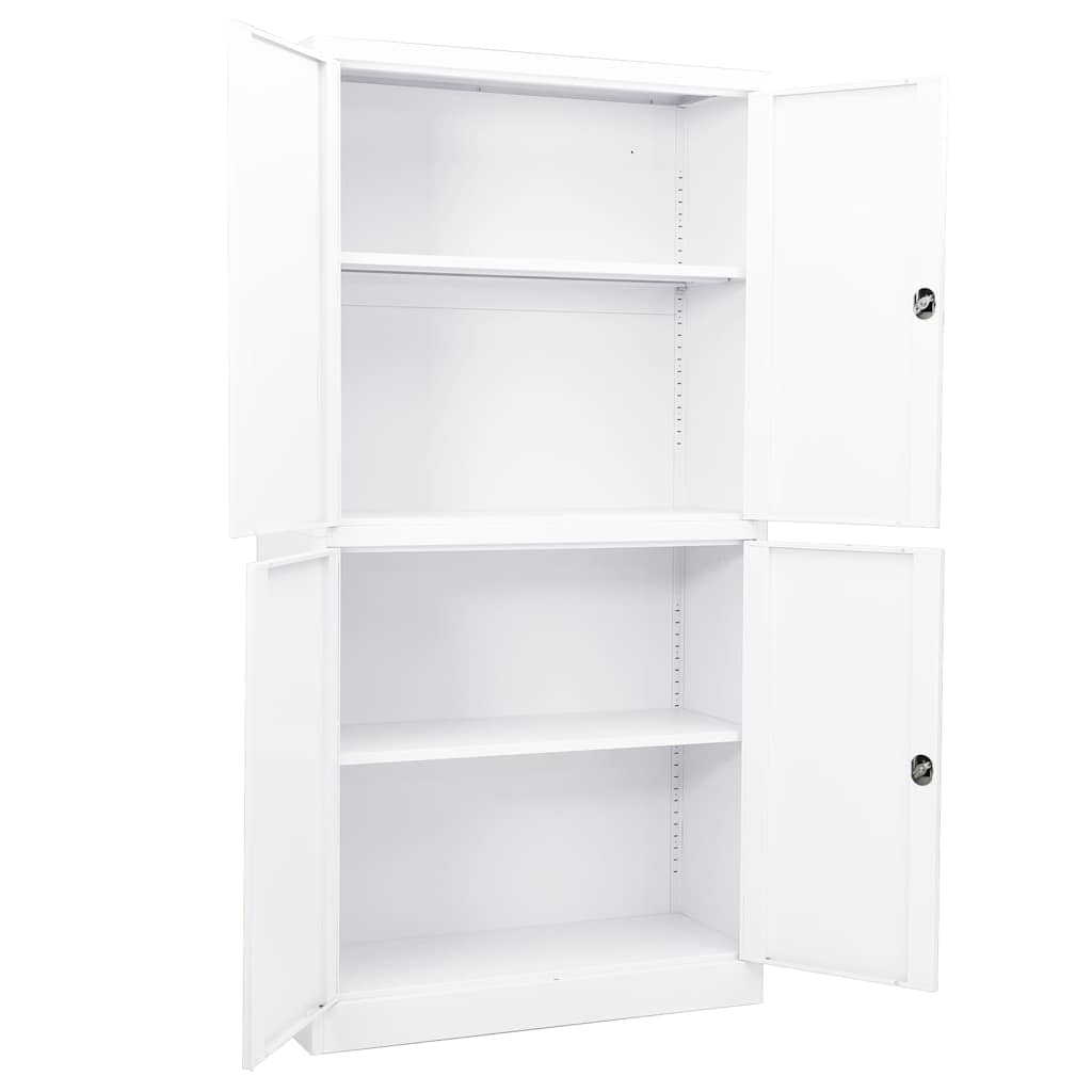 Armadio per Ufficio Bianco 90x40x180 cm in Acciaio | homemem39