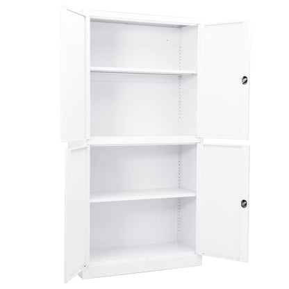Armadio per Ufficio Bianco 90x40x180 cm in Acciaio | homemem39