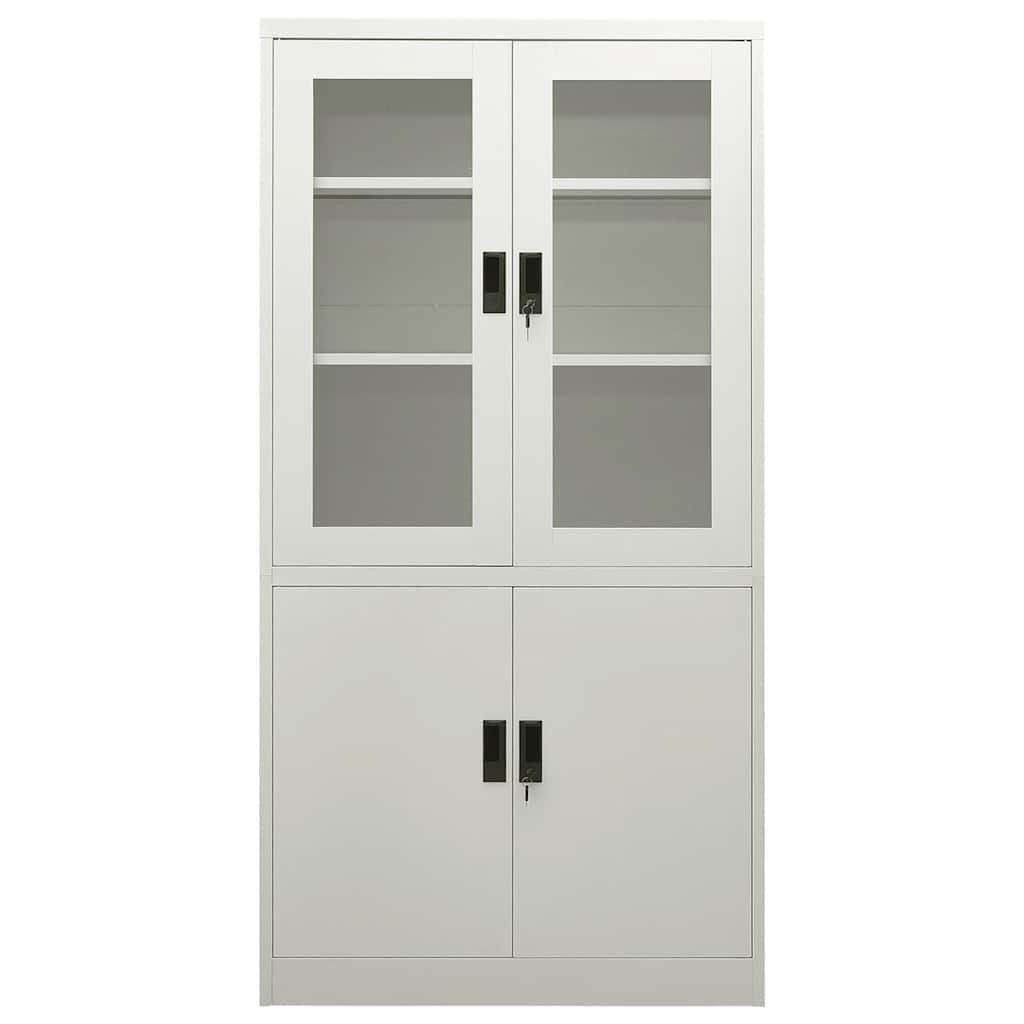 Armadio per Ufficio Grigio Chiaro 90x40x180 cm in Acciaio | homemem39