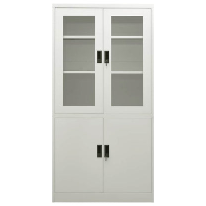 Armadio per Ufficio Grigio Chiaro 90x40x180 cm in Acciaio | homemem39