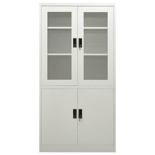 Armadio per Ufficio Grigio Chiaro 90x40x180 cm in Acciaio | homemem39