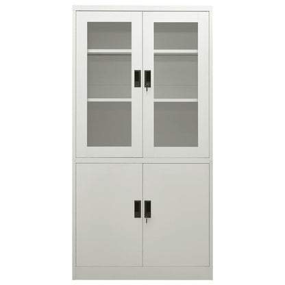 Armadio per Ufficio Grigio Chiaro 90x40x180 cm in Acciaio - homemem39