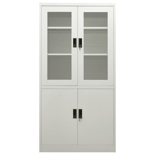 Armadio per Ufficio Grigio Chiaro 90x40x180 cm in Acciaio - homemem39