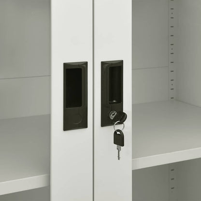 Armadio per Ufficio Grigio Chiaro 90x40x180 cm in Acciaio | homemem39