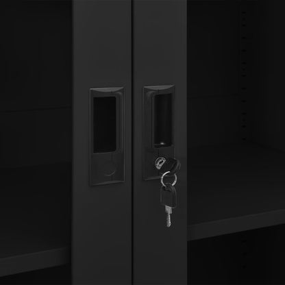 Armadio per Ufficio Nero 90x40x180 cm in Acciaio