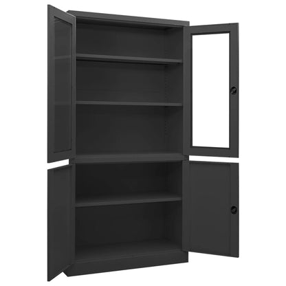 Armadio per Ufficio Antracite 90x40x180 cm in Acciaio | homemem39