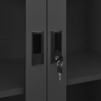 Armadio per Ufficio Antracite 90x40x180 cm in Acciaio | homemem39